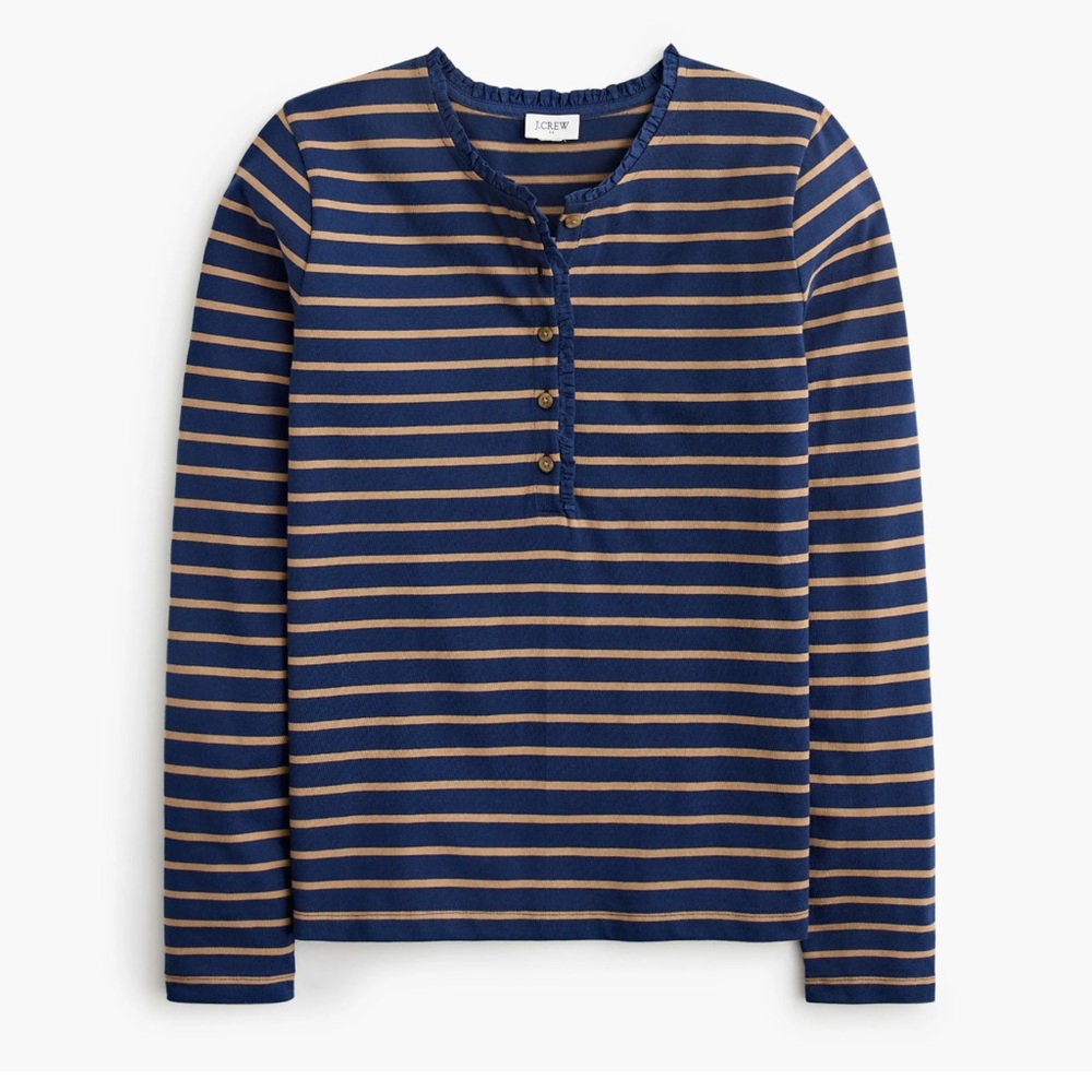 Striped Navy and Tan Kids Shirt